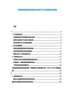 中國光刻膠顯影液成分分析與工藝參數(shù)優(yōu)化報告