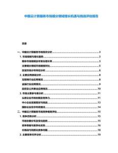 中國云計算服務市場細分領域增長機遇與挑戰評估報告