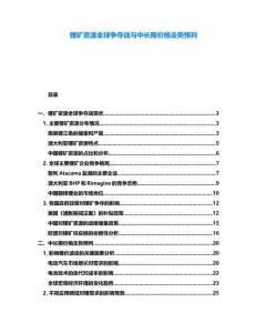 鋰礦資源全球爭奪戰(zhàn)與中長期價格走勢預(yù)判