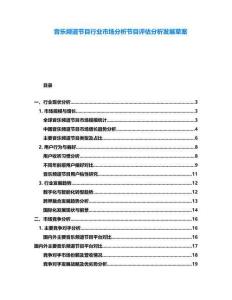 音樂頻道節(jié)目行業(yè)市場分析節(jié)目評估分析發(fā)展草案