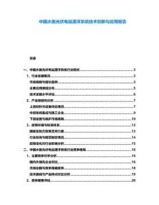 中國水面光伏電站漂浮系統技術創新與應用報告