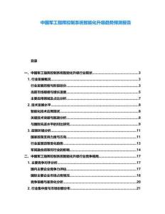中國軍工指揮控制系統智能化升級趨勢預測報告