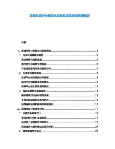 直播電商行業規范化發展及流量變現策略報告