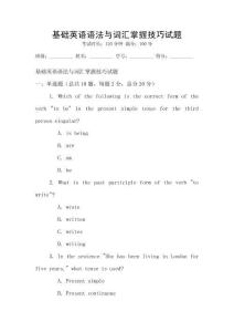 基礎(chǔ)英語語法與詞匯掌握技巧試題