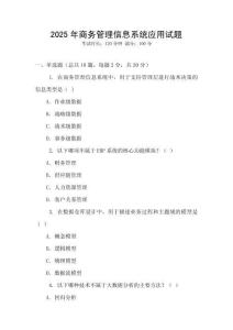 2025年商務管理信息系統應用試題