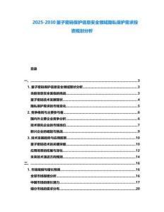 2025-2030量子密碼保護信息安全領域隱私保護需求投資規劃分析