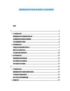 建筑隔音材料標(biāo)準(zhǔn)體系完善對行業(yè)影響報告