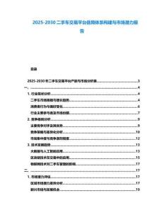 2025-2030二手車交易平臺(tái)信用體系構(gòu)建與市場(chǎng)潛力報(bào)告