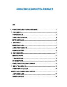 中國防火涂料技術(shù)標(biāo)準(zhǔn)與消防安全應(yīng)用評估報告