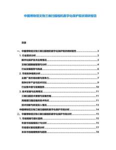 中國博物館文物三維掃描相機(jī)數(shù)字化保護(hù)現(xiàn)狀調(diào)研報(bào)告
