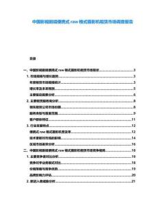 中國影視劇組便攜式raw格式攝影機租賃市場調查報告
