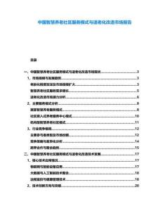 中國智慧養老社區服務模式與適老化改造市場報告