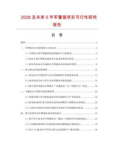 2026及未來5年軍警服項(xiàng)目可行性研究報(bào)告