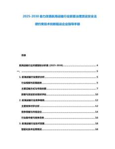 2025-2030奋力改善航海运输行业旅客治理货运安全法律约束技术创新船运企业指导手册