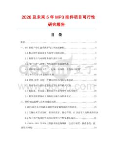 2026及未來5年MP3掛件項(xiàng)目可行性研究報(bào)告