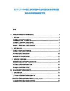 2025-2030中國工業軟件國產化替代路徑及云化轉型趨勢與供應商戰略調整研究