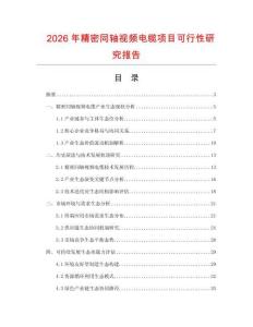 2026年精密同軸視頻電纜項目可行性研究報告