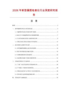 2026年新型偏擺檢查儀行業深度研究報告