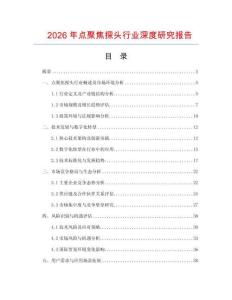 2026年點(diǎn)聚焦探頭行業(yè)深度研究報(bào)告