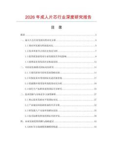 2026年成人片芯行業深度研究報告