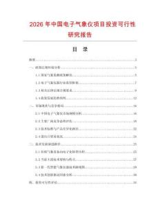 2026年中國電子氣象儀項目投資可行性研究報告