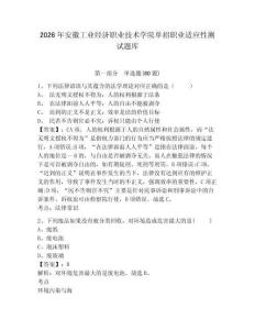 2026年安徽工業經濟職業技術學院單招職業適應性測試題庫帶答案詳解（奪分金卷）