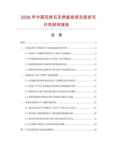 2026年中國(guó)花崗石天然板巖項(xiàng)目投資可行性研究報(bào)告