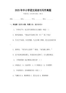 2025年中小學語文閱讀與寫作真題