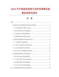 2025年中國超低照度日夜兩用攝像機數據監測研究報告