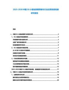 2025-2030中國5G小基站部署策略與行業(yè)應(yīng)用場景拓展研究報告