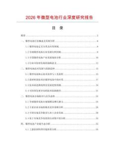 2026年微型電池行業深度研究報告