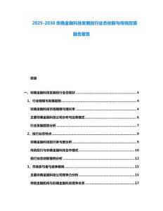 2025-2030非裔金融科技發(fā)展投行業(yè)態(tài)創(chuàng)新與傳統(tǒng)投資融合報(bào)告