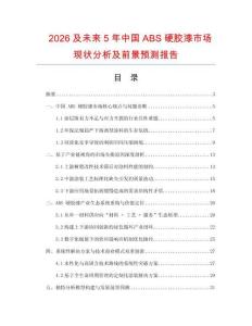 2026及未來5年中國ABS硬膠漆市場現狀分析及前景預測報告