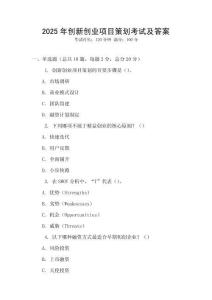 2025年創(chuàng)新創(chuàng)業(yè)項(xiàng)目策劃考試及答案