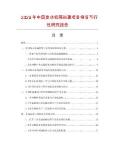 2026年中國發動機隔熱罩項目投資可行性研究報告