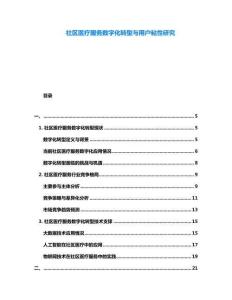 社區(qū)醫(yī)療服務(wù)數(shù)字化轉(zhuǎn)型與用戶粘性研究