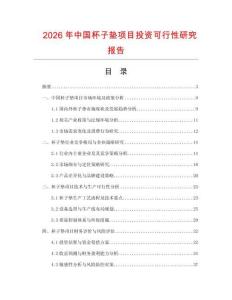 2026年中國杯子墊項(xiàng)目投資可行性研究報(bào)告