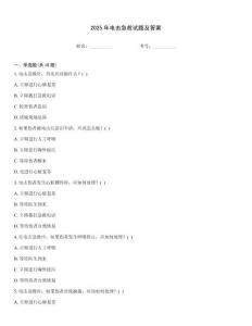 2025年電擊急救試題及答案