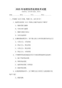 2025年地理信息處理技術試題