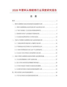 2026年塑料头钢缆锁行业深度研究报告