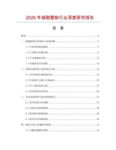 2026年细胞壁粉行业深度研究报告