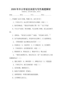 2026年中小學(xué)語文閱讀與寫作真題解析