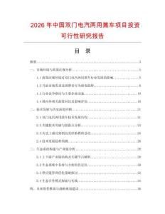 2026年中國雙門電汽兩用蒸車項目投資可行性研究報告