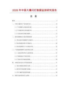 2026年中國大爆閃燈數(shù)據(jù)監(jiān)測研究報告