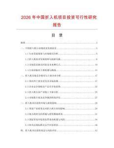 2026年中国折入机项目投资可行性研究报告