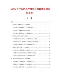 2025年中国防冻早强泵送剂数据监测研究报告