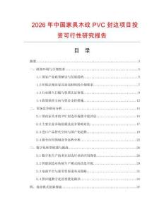 2026年中国家具木纹PVC封边项目投资可行性研究报告