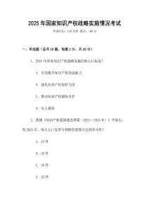 2025年國家知識產(chǎn)權(quán)戰(zhàn)略實施情況考試