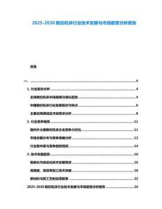 2025-2030數(shù)控機(jī)床行業(yè)技術(shù)發(fā)展與市場(chǎng)前景分析報(bào)告