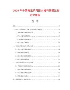 2025年中國高溫爐用耐火材料數據監測研究報告